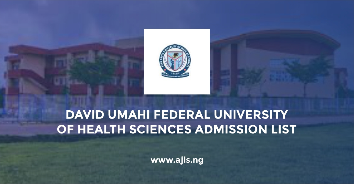 David Umahi Federal University of Health Sciences Admission List