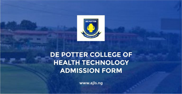 De Potter College of Health Technology Admission Form