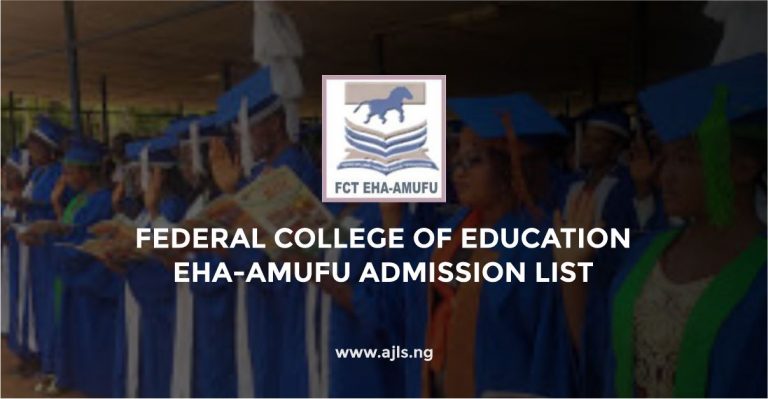 Federal College of Education Eha-Amufu Admission List