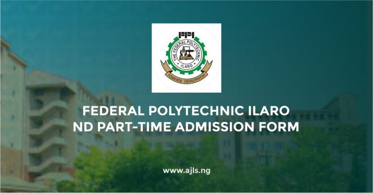 Federal Polytechnic Ilaro ND Part-Time Admission Form