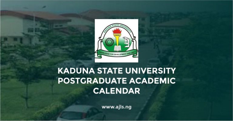 Kaduna State University Postgraduate Academic Calendar
