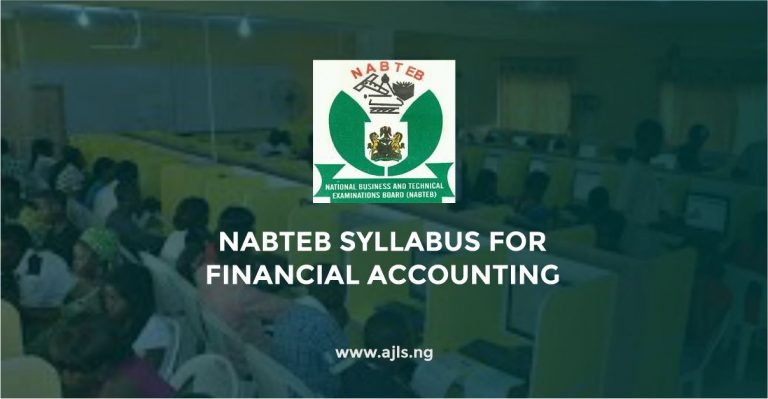 NABTEB Syllabus For Financial Accounting