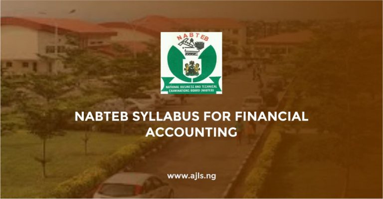 NABTEB Syllabus for Financial Accounting
