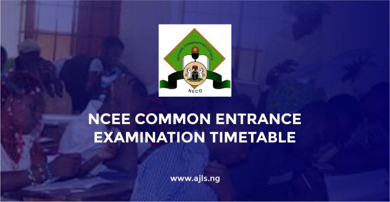 NCEE Common Entrance Examination Timetable