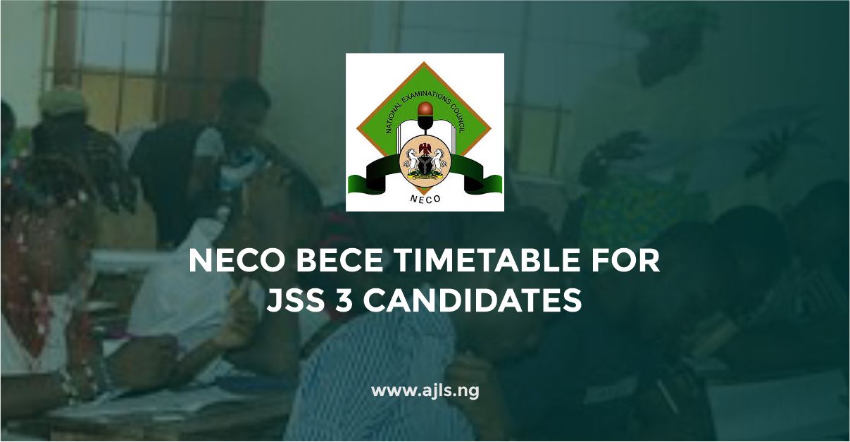 NECO BECE Timetable
