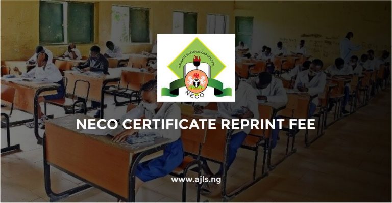 NECO Certificate Reprint Fee