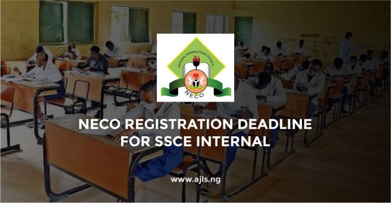 NECO Registration Deadline For SSCE Internal