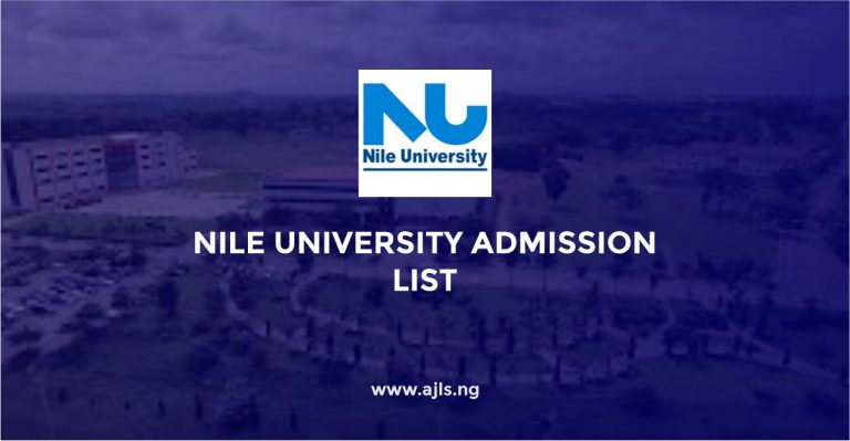 Nile University Admission List