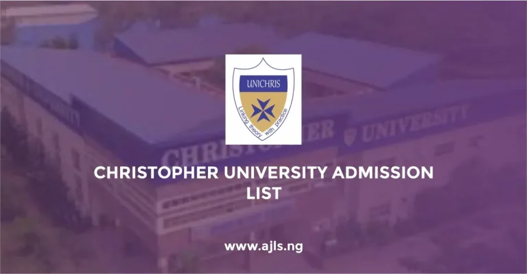 Christopher University Admission List