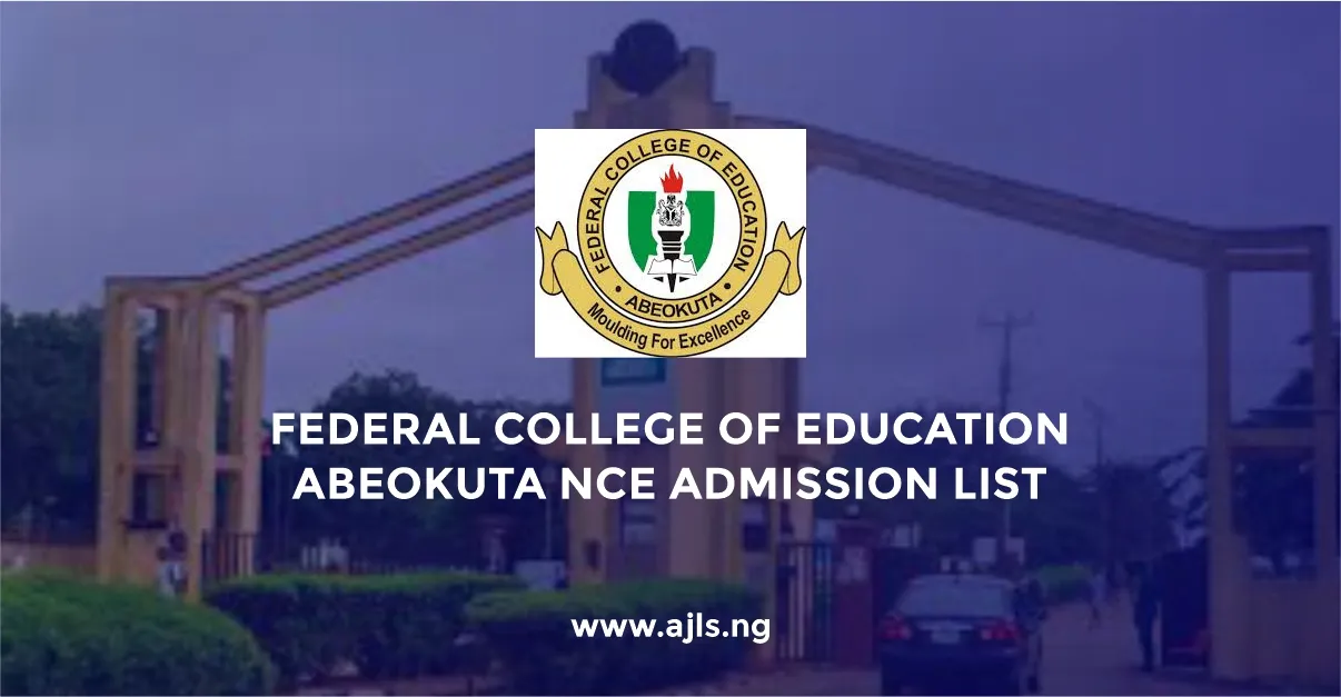 Federal College of Education Abeokuta NCE Admission List