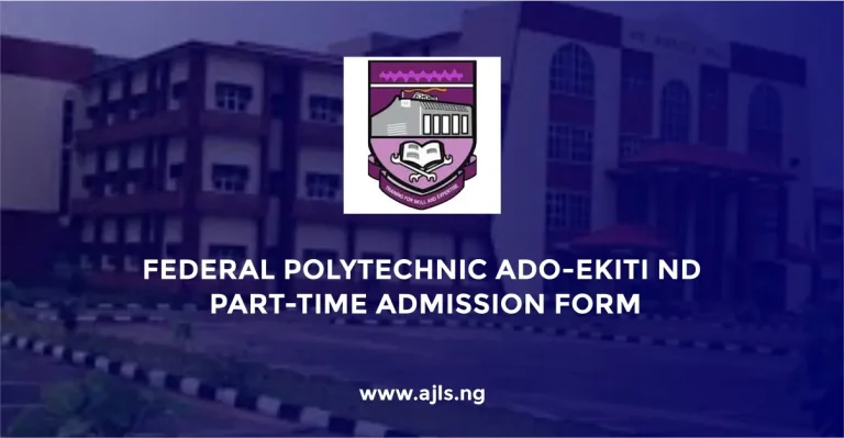 Federal Polytechnic Ado-Ekiti ND Part-Time Admission Form