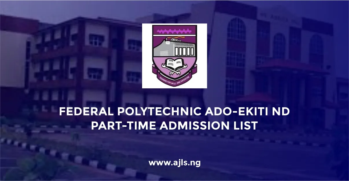 Federal Polytechnic Ado-Ekiti ND Part-Time Admission List