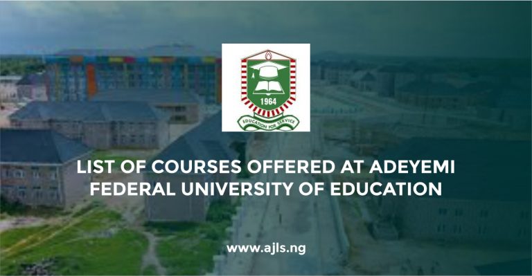 Courses Offered at Adeyemi Federal University of Education