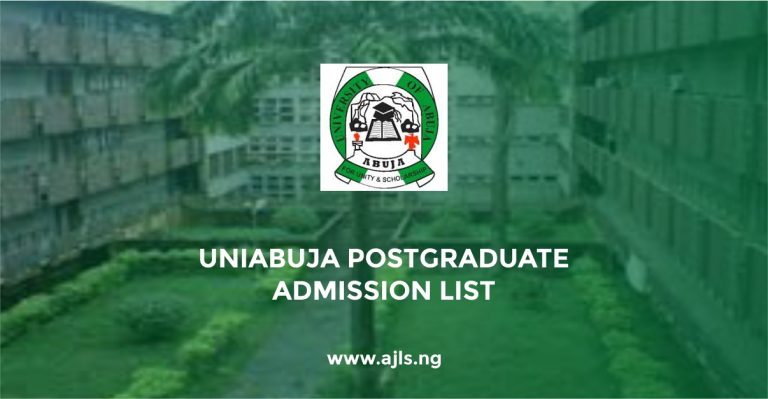 UNIABUJA Postgraduate Admission List