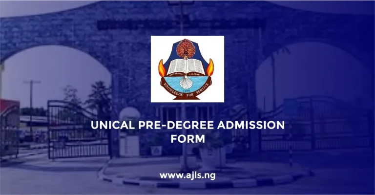 UNICAL Pre-Degree Admission Form