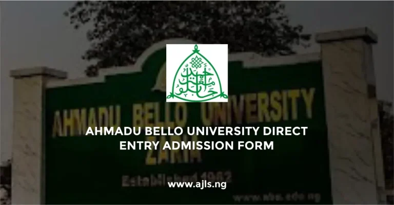 Ahmadu Bello University Direct Entry Admission Form