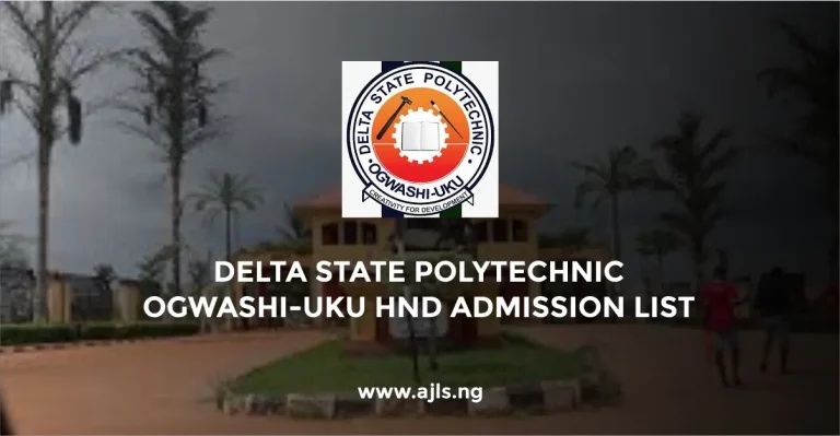 Delta State Polytechnic Ogwashi-Uku HND Admission List