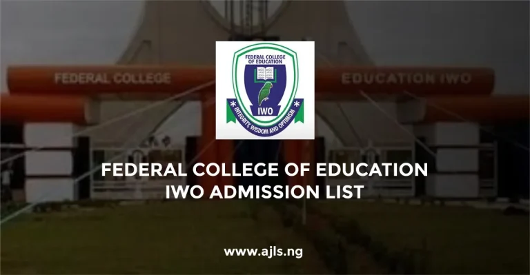 Federal College of Education Iwo Admission List
