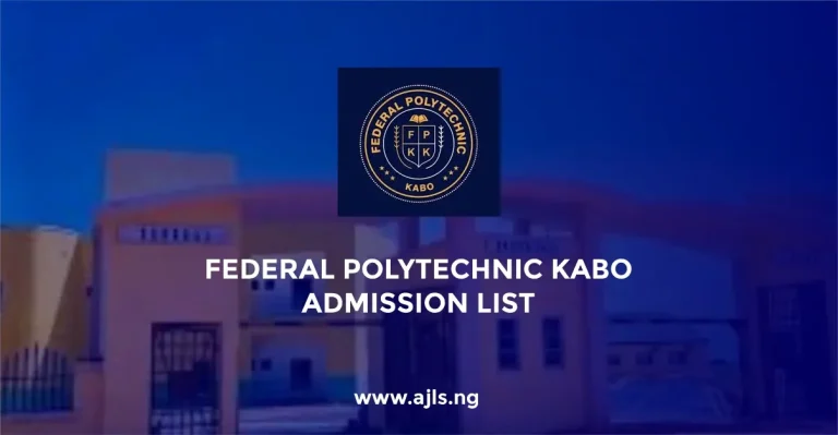 Federal Polytechnic Kabo Admission List