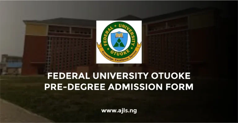 Federal University Otuoke Pre-degree Admission Form