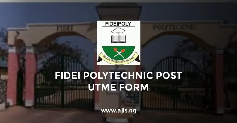 Fidei Polytechnic Post-UTME Form