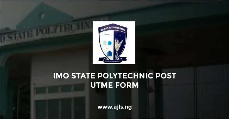 Imo State Polytechnic Post UTME Form