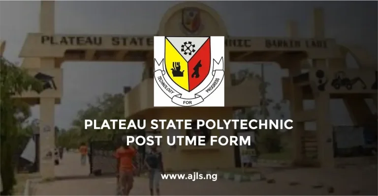 Plateau State Polytechnic Post-UTME Form