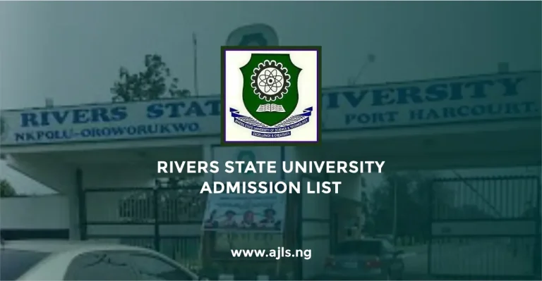 Rivers State University Admission List