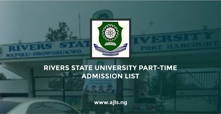 Rivers State University Part-Time Admission List