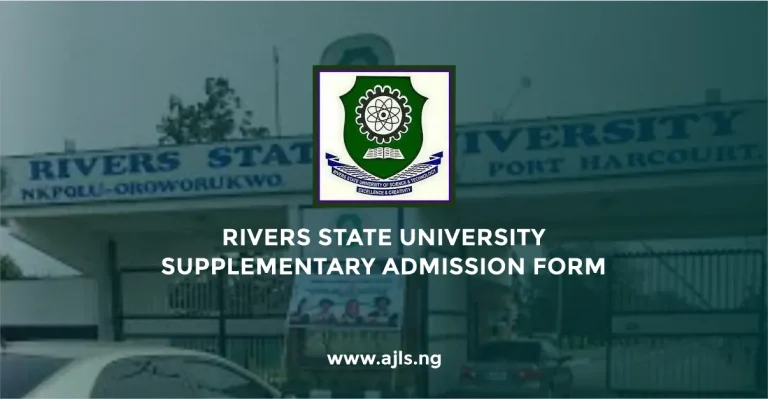 Rivers State University Supplementary Admission Form