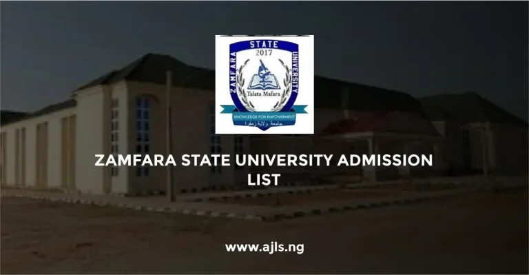 Zamfara State University Admission List