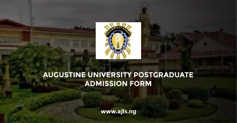 Augustine University Postgraduate Admission Form