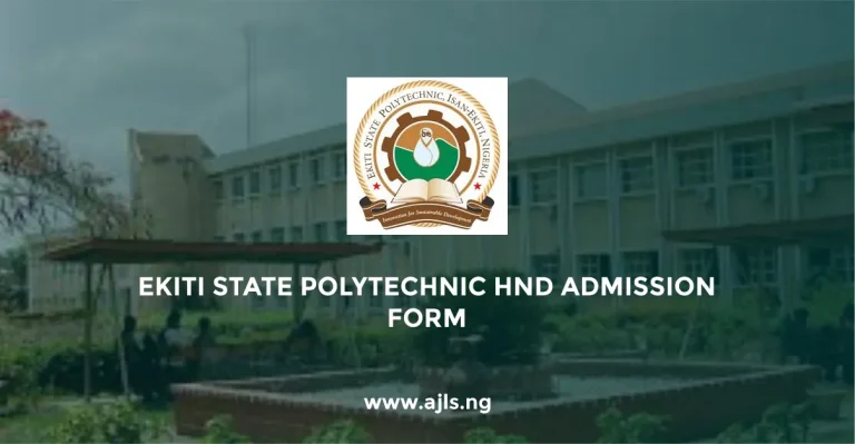 Ekiti State Polytechnic HND Admission Form