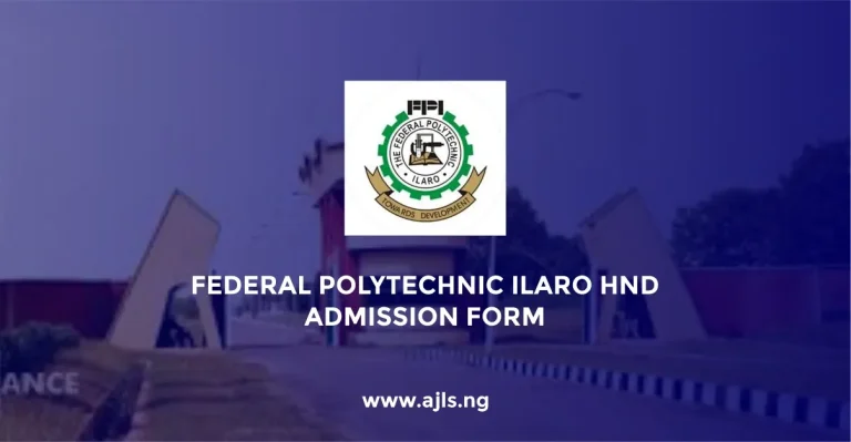 Federal Polytechnic Ilaro HND Admission Form