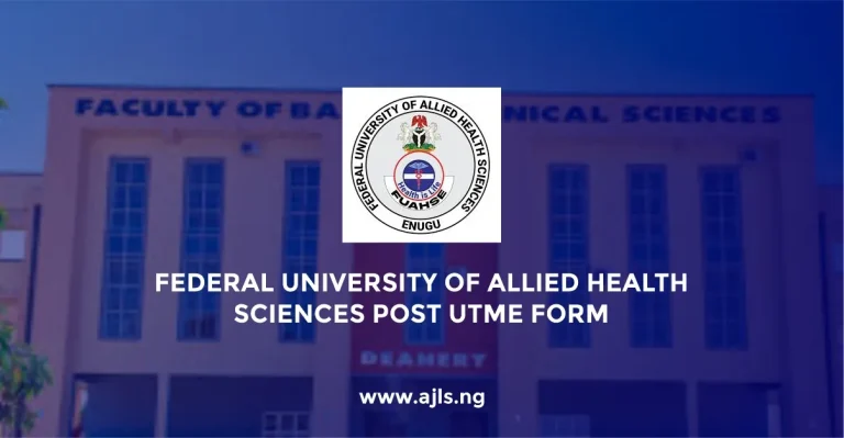 Federal University of Allied Health Sciences Post-UTME Form