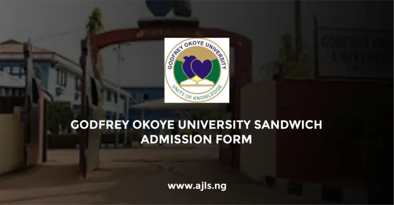 Godfrey Okoye University Sandwich Admission Form