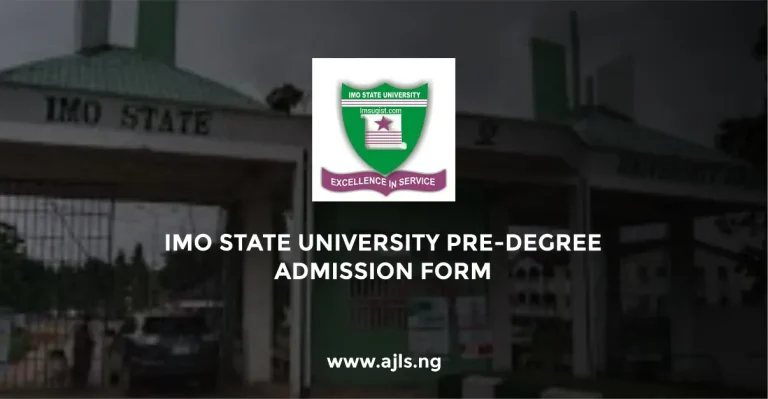 Imo State University Pre-Degree Admission Form