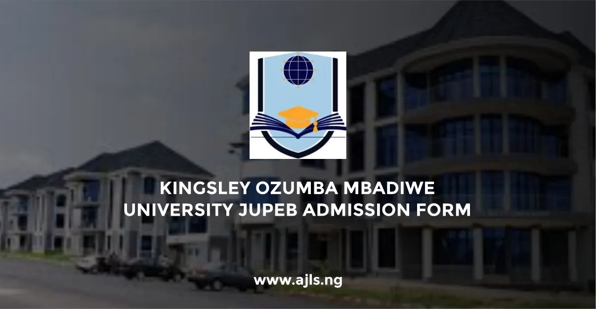 Kingsley Ozumba Mbadiwe University JUPEB Admission Form