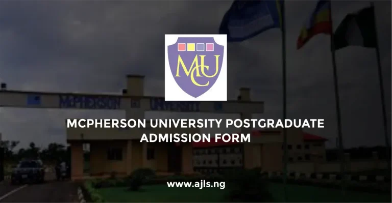 McPherson University Postgraduate Admission Form
