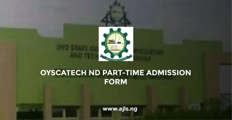 OYSCATECH ND Part-Time Admission Form