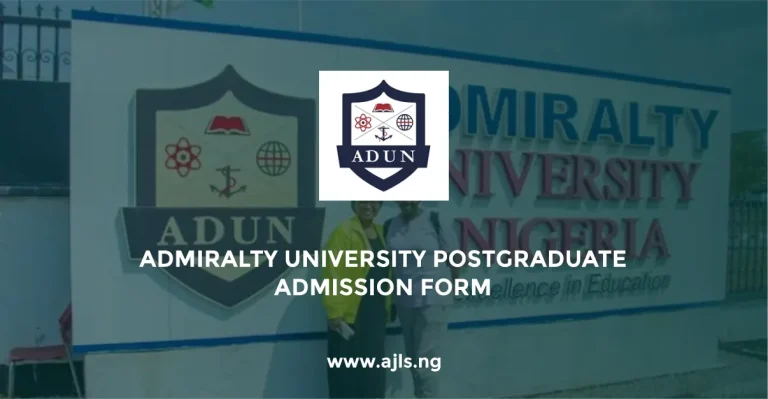 Admiralty University Postgraduate Admission Form