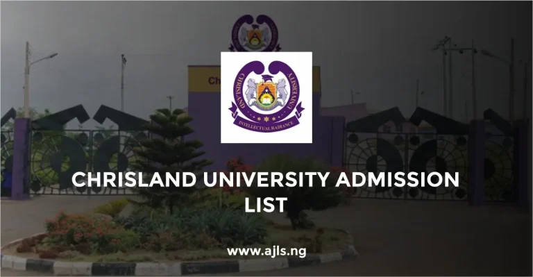 Chrisland University Admission List