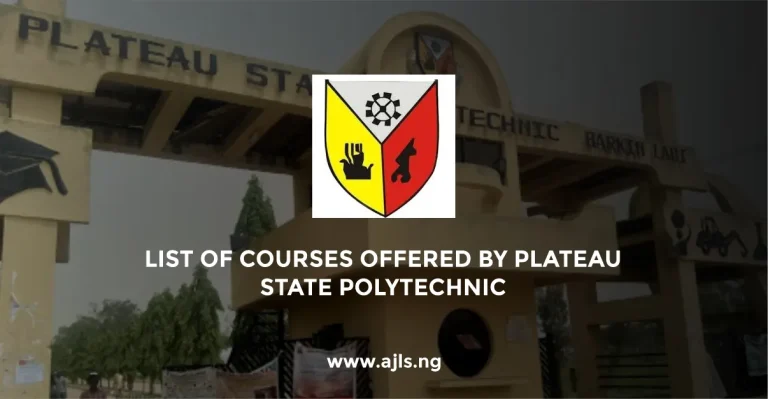 Courses Offered by Plateau State Polytechnic