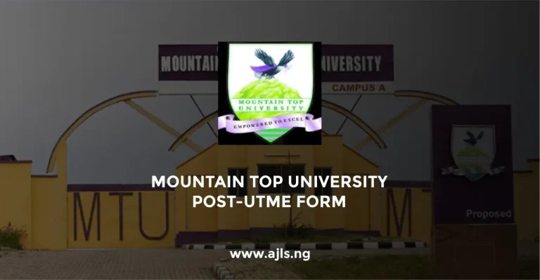 Mountain Top University Post-UTME Form